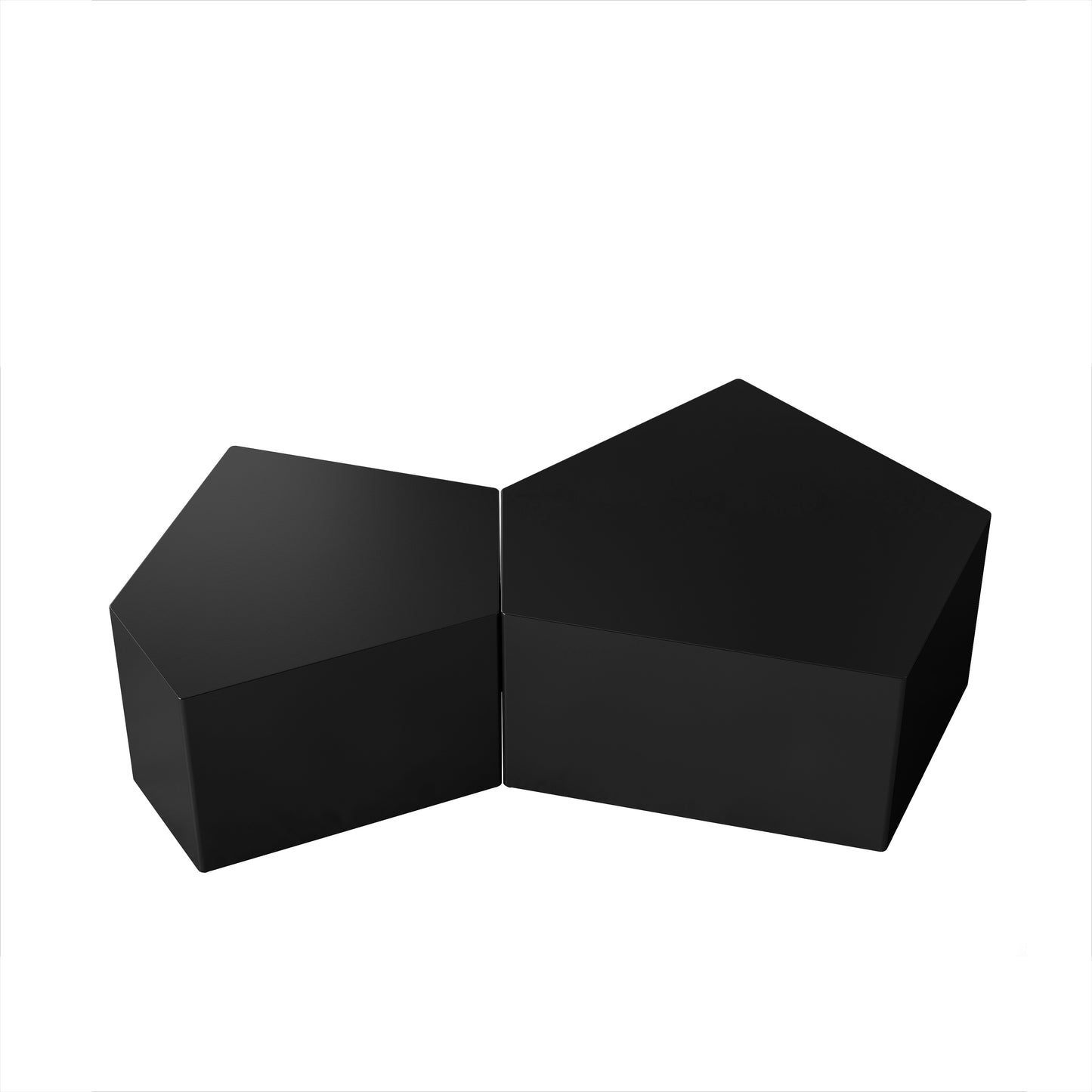 Sleek black modern modular seating pentagonal shape contemporary design