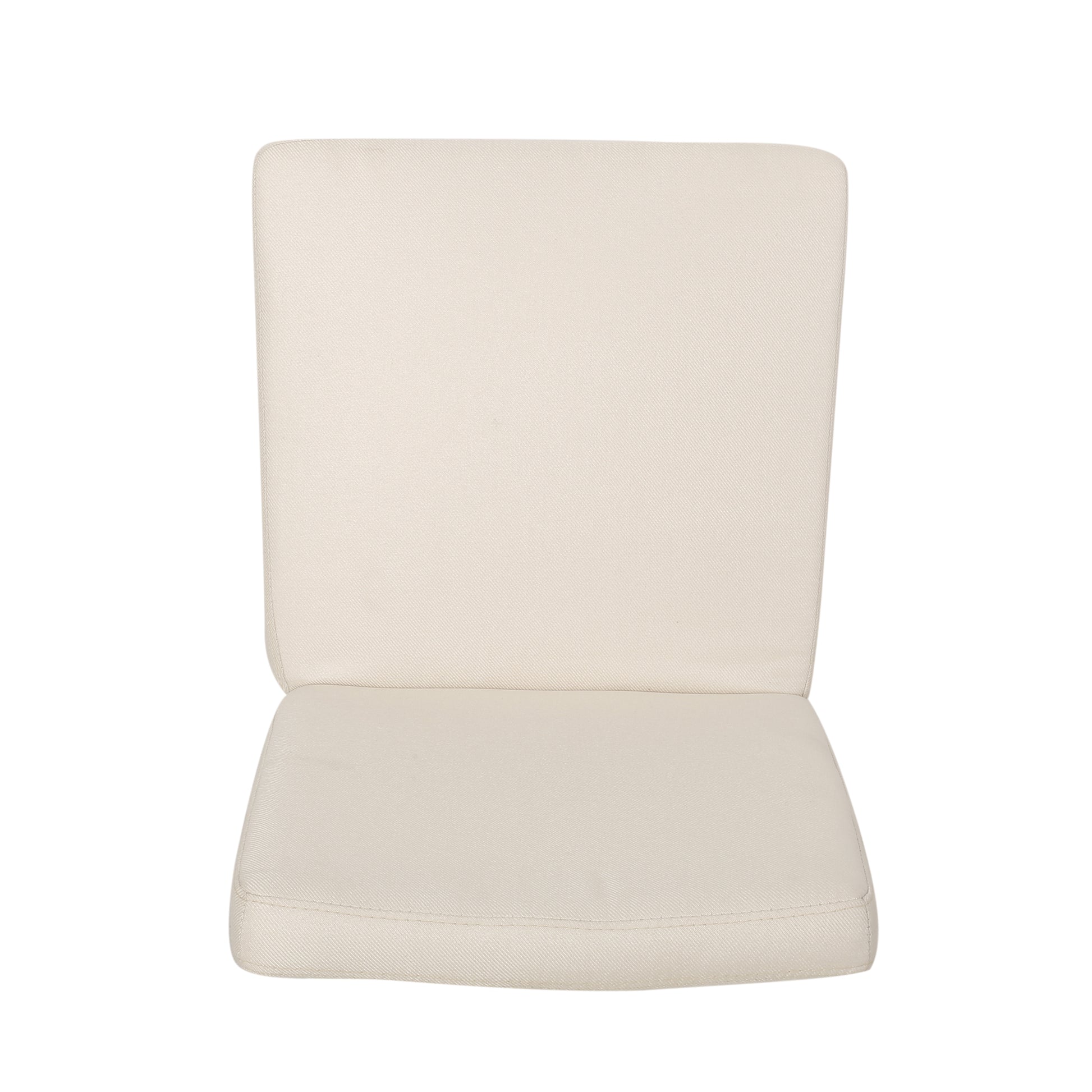 Cream upholstered dining chair with subtle textured fabric