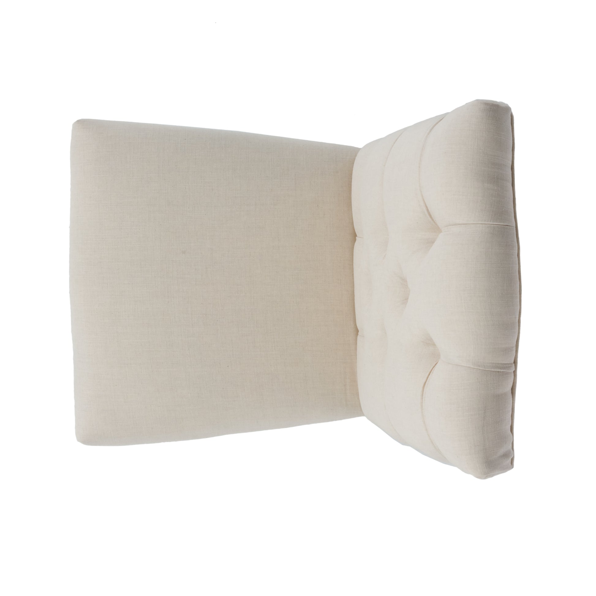 Tufted linen headboard in natural beige modern design for bedroom accent
