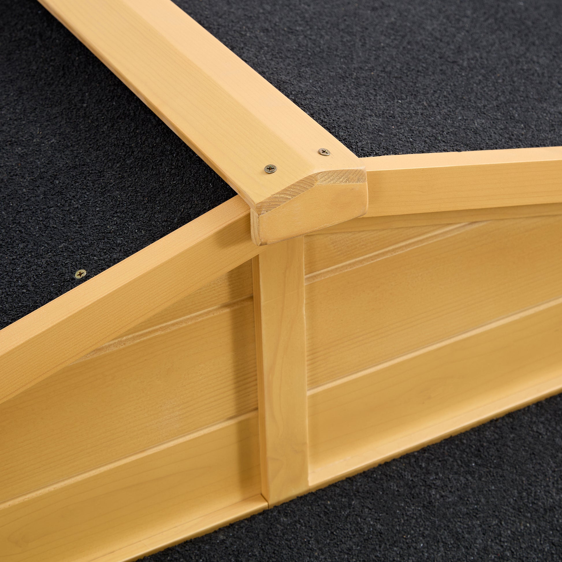 Wooden dog ramp with textured grip surface for secure pet access