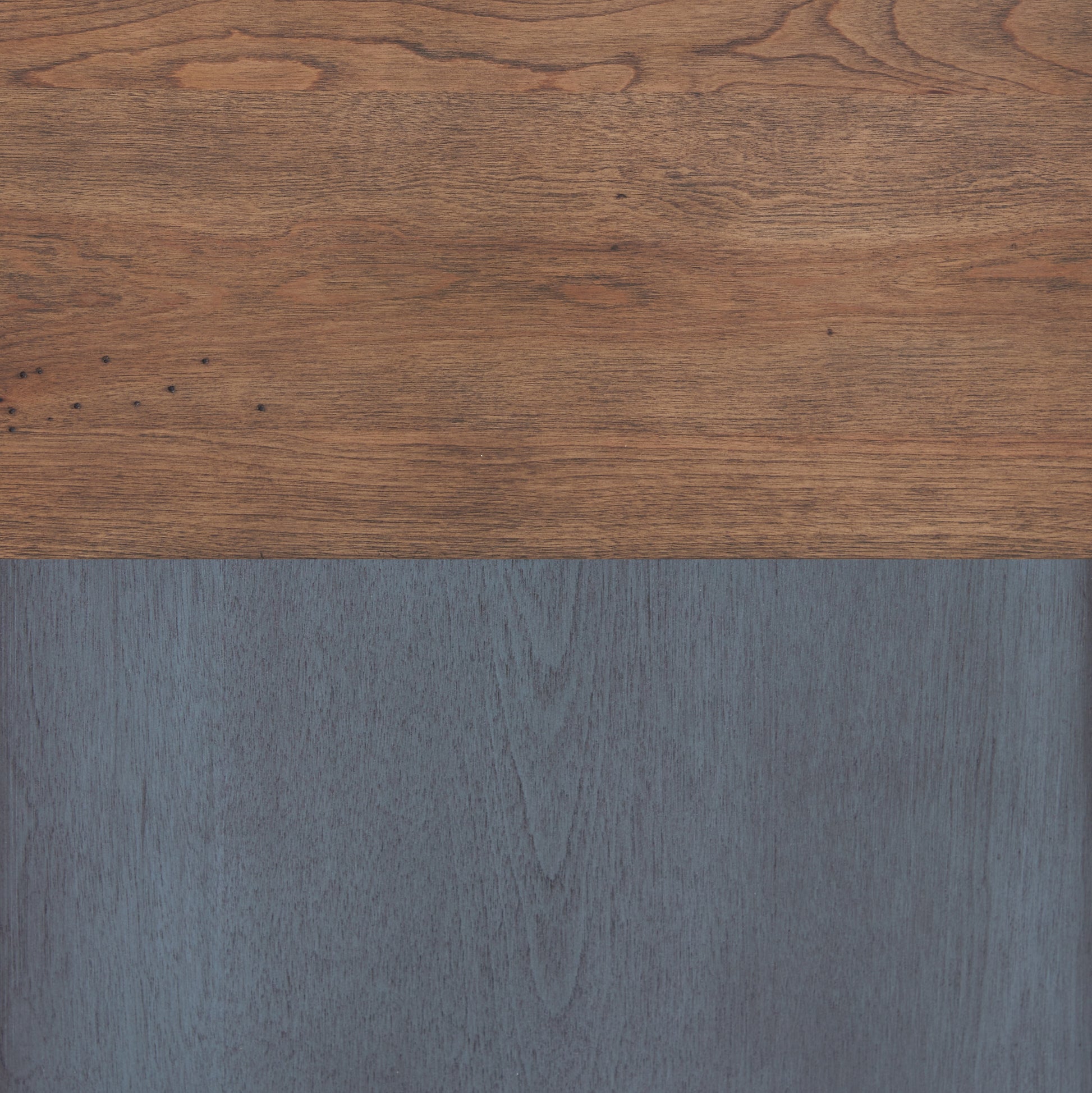 Wood grain texture rich brown oak top half cool grey bottom half for furniture design