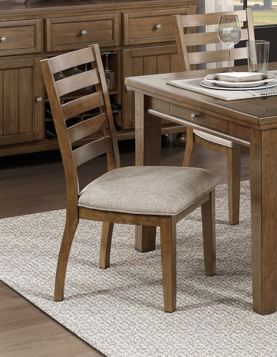 Wooden dining chair with upholstered seat modern style