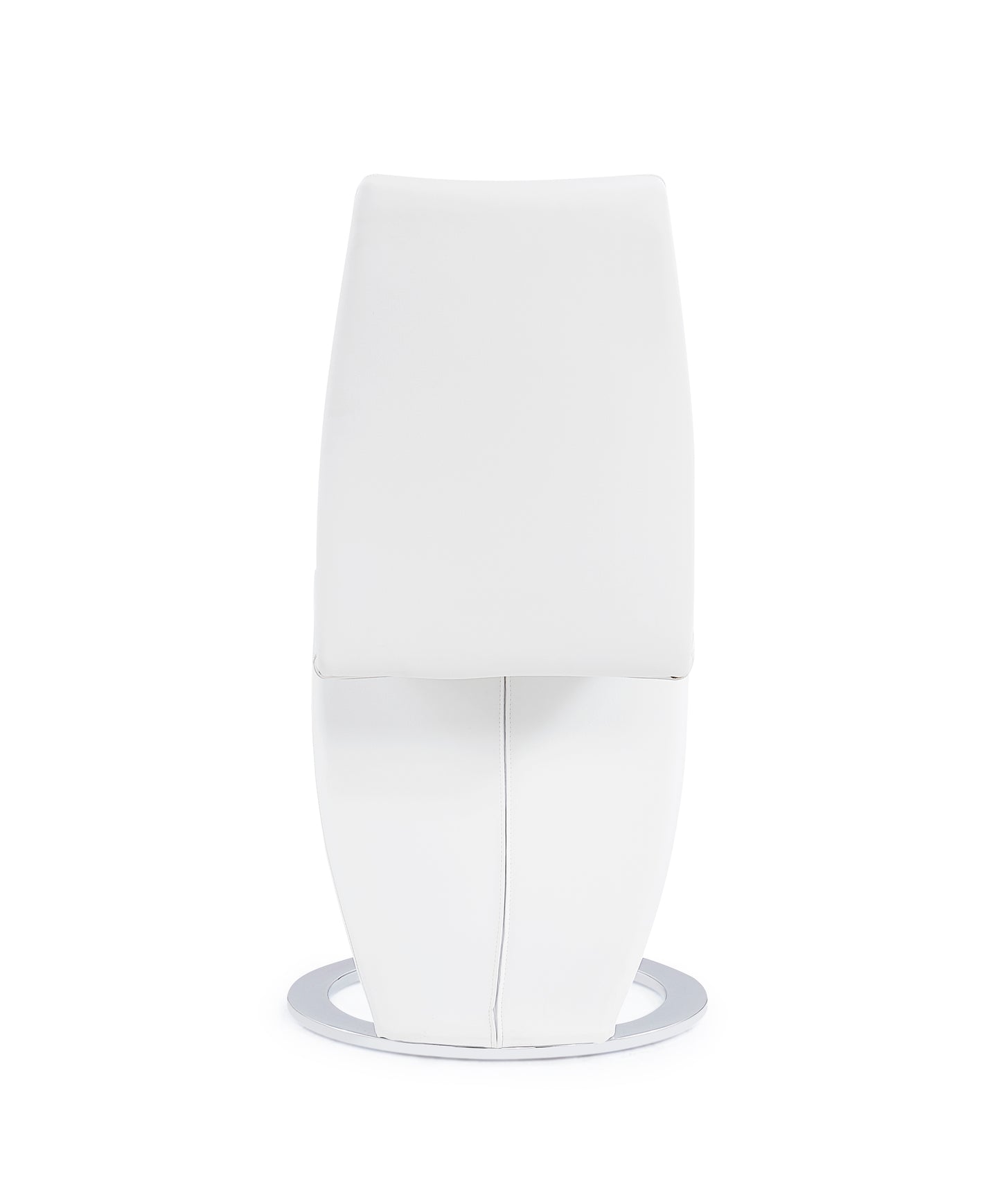 Modern white faux leather accent chair with chrome base