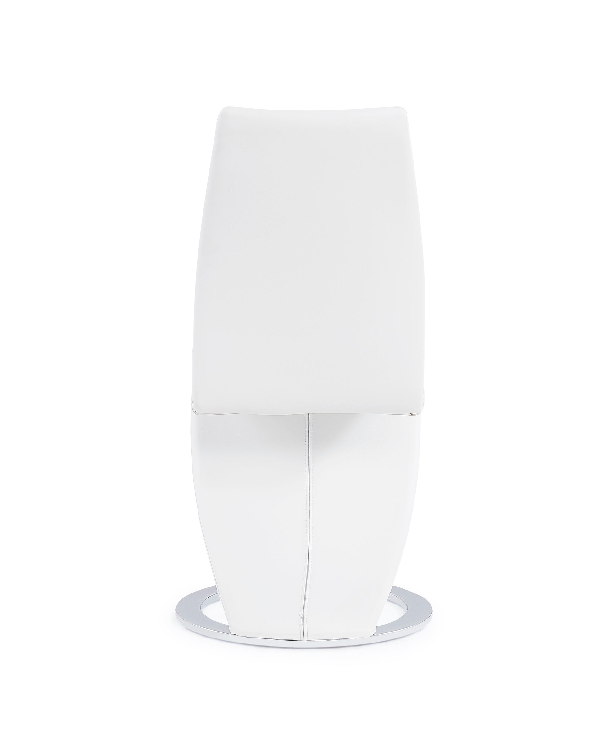 Modern white faux leather accent chair with chrome base