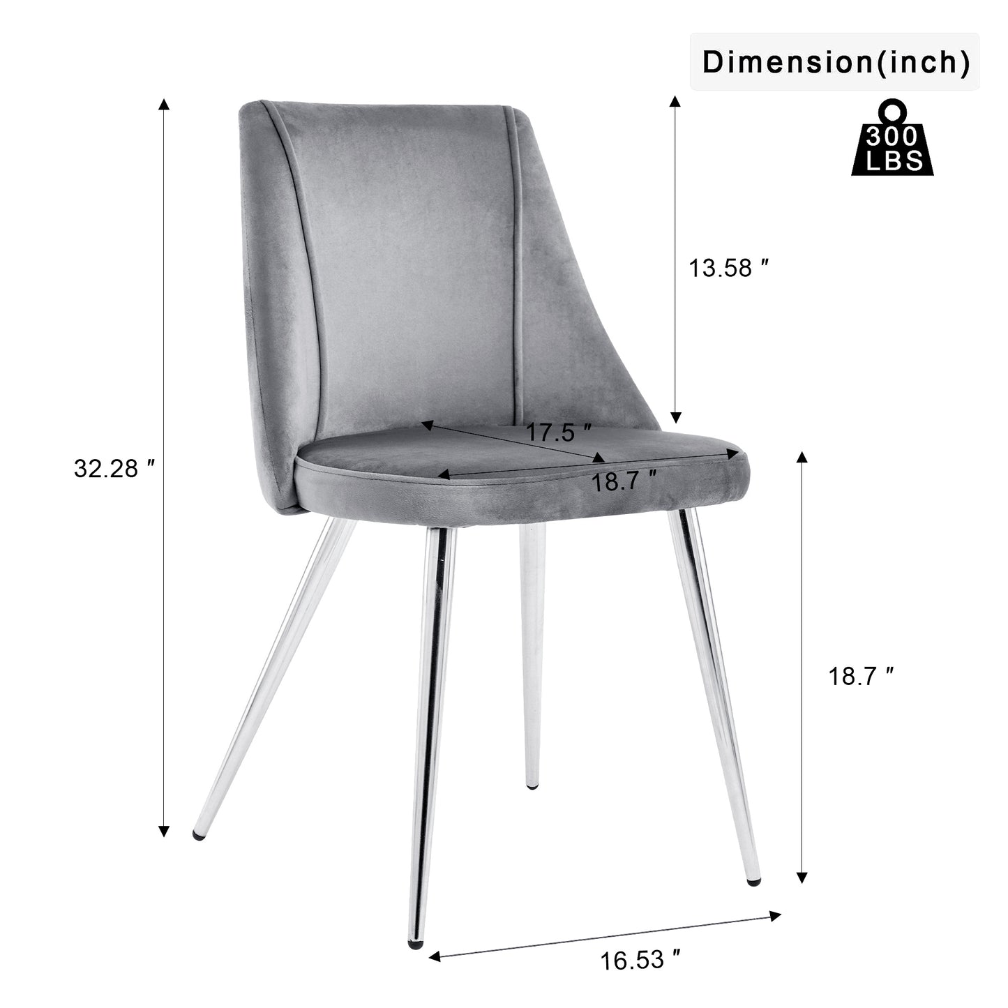Gray velvet dining chair with sleek chrome legs perfect for modern kitchens