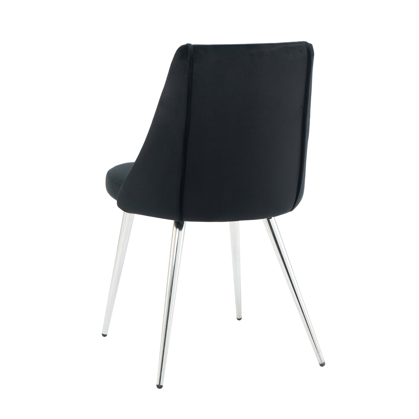 Black velvet dining chair with sleek chrome legs modern design for elegant kitchens