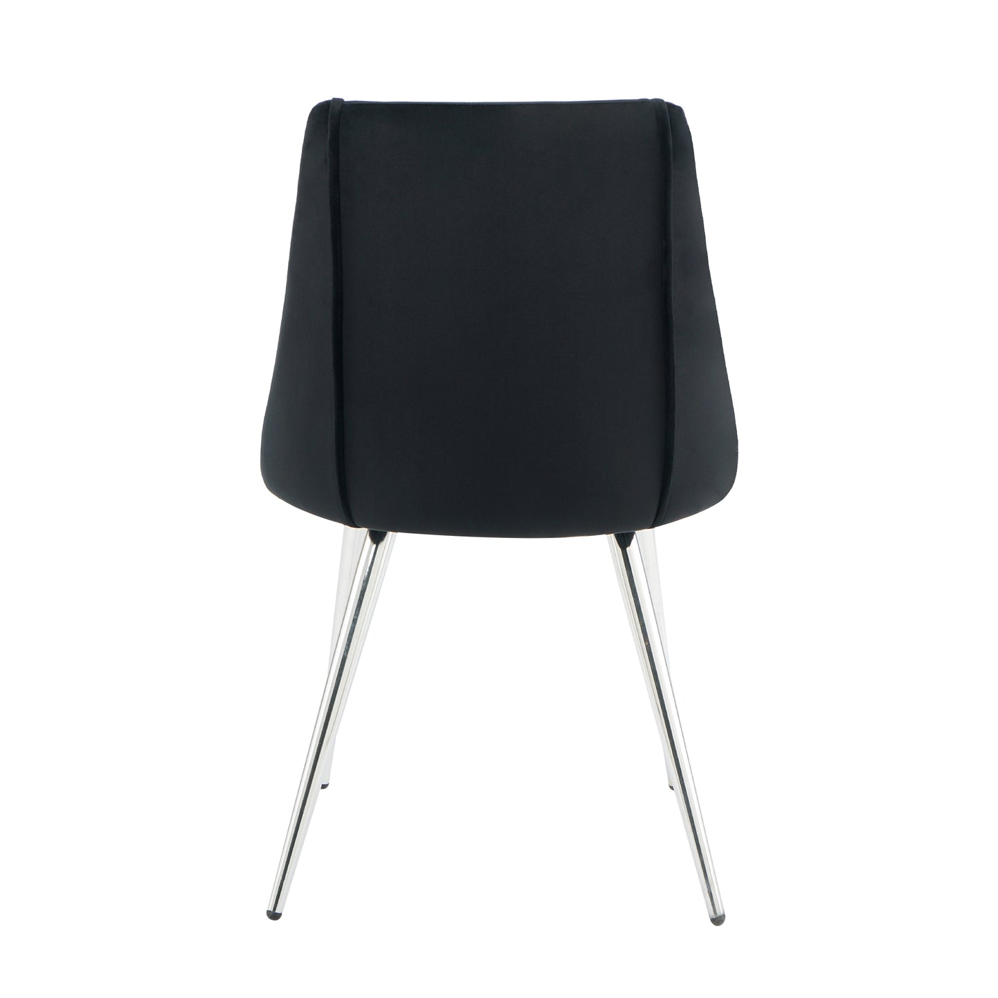 Black velvet dining chair with chrome legs elegant modern design