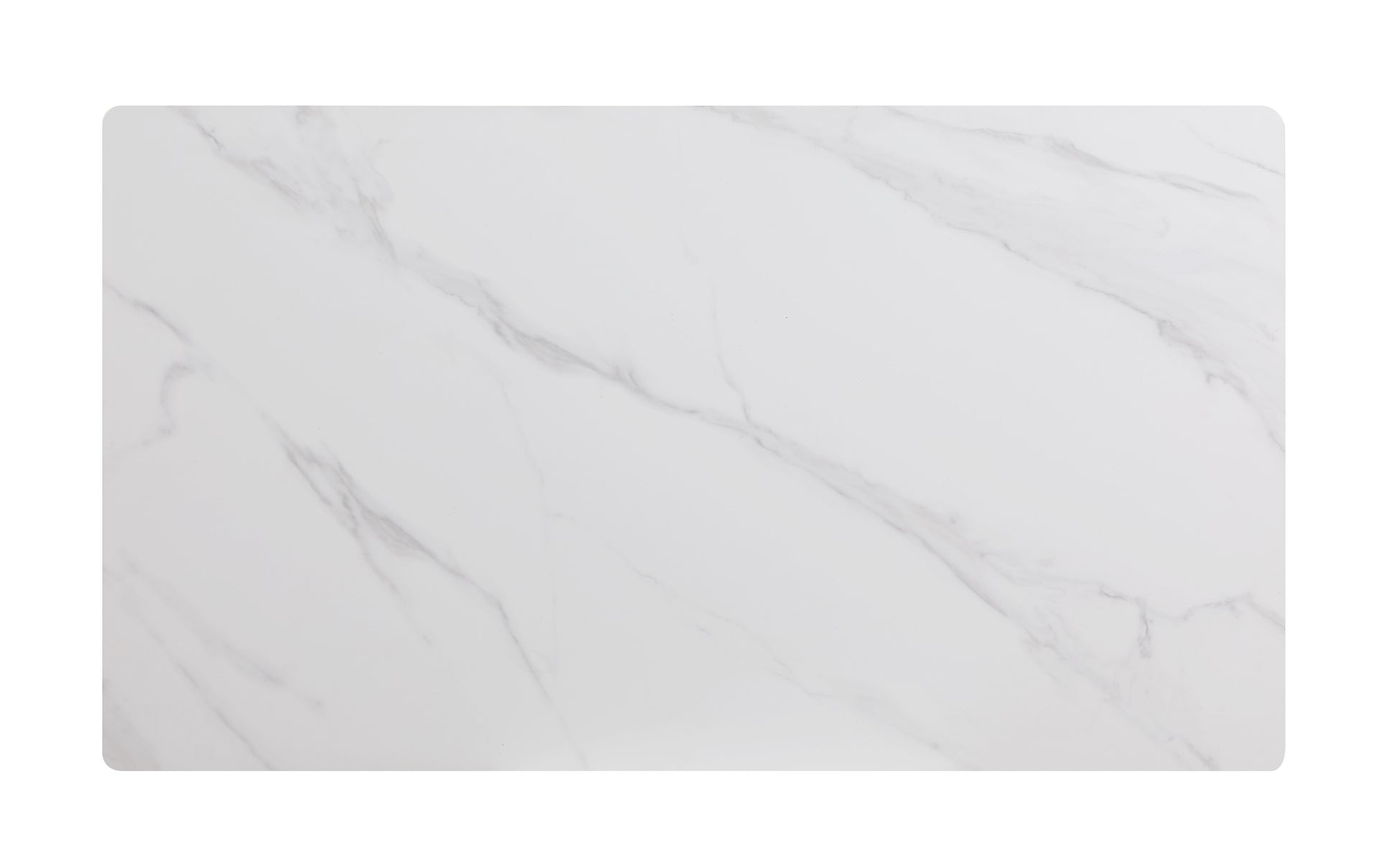 White marble effect tabletop with subtle grey veining ideal for a modern kitchen counter