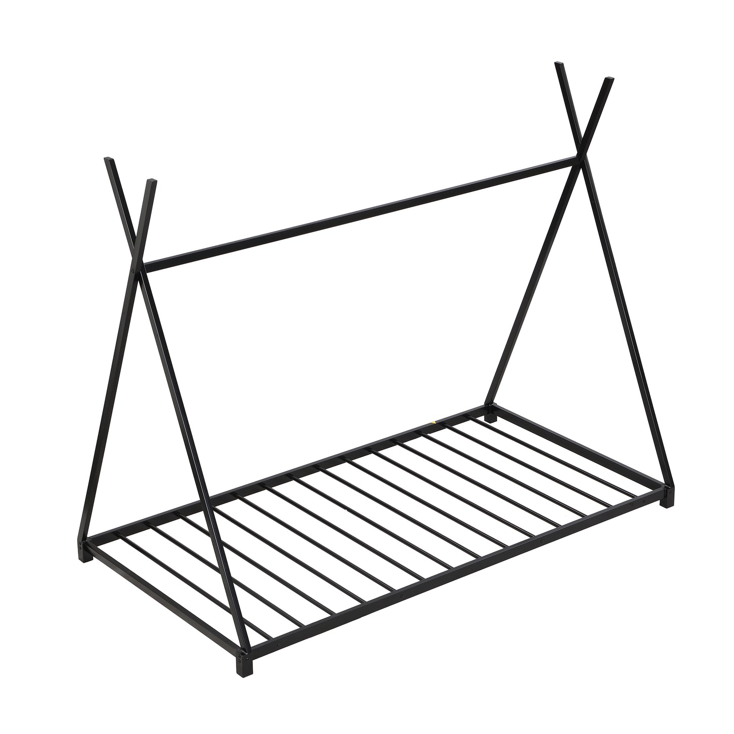 Black metal teepee bed frame