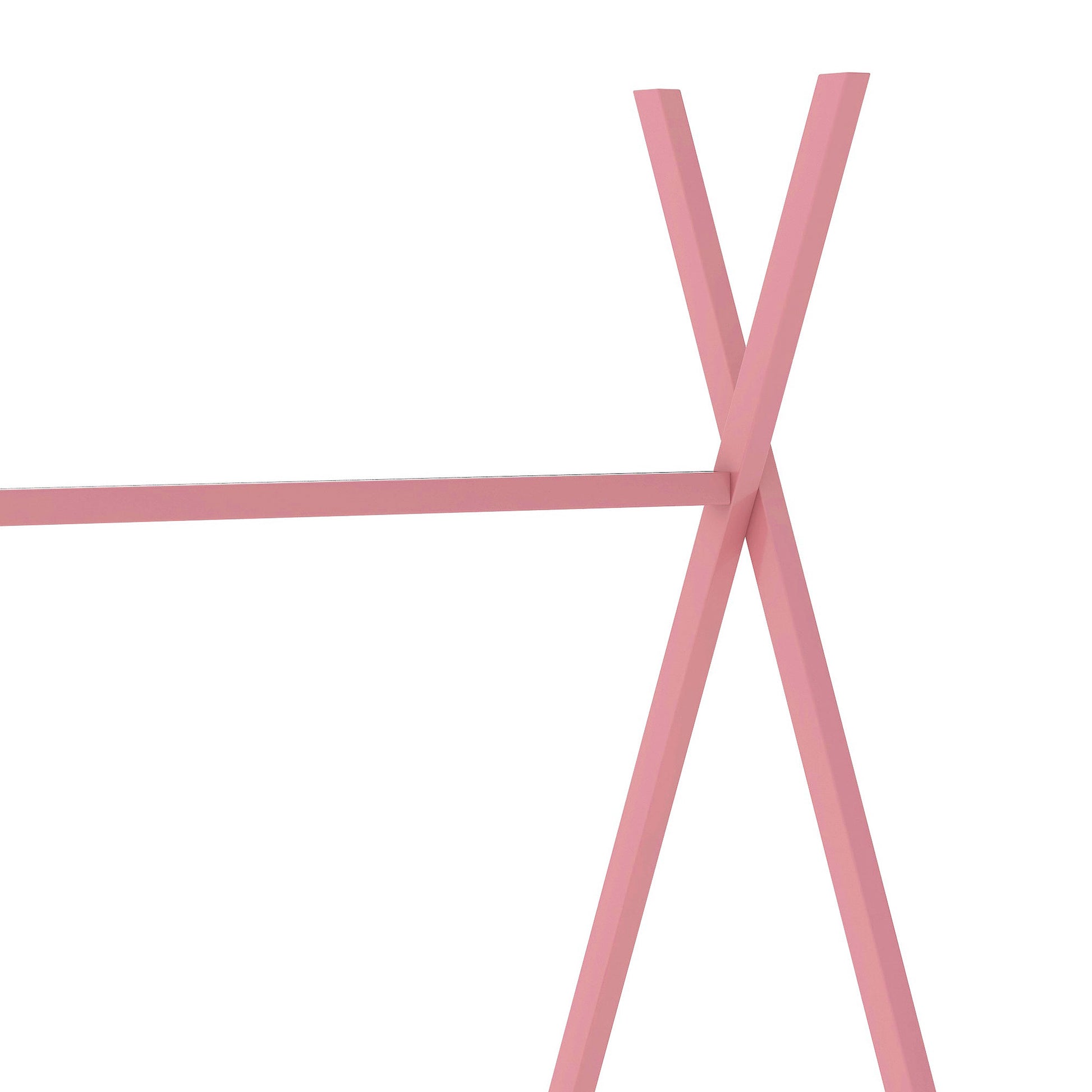 Pink wooden teepee frame detail
