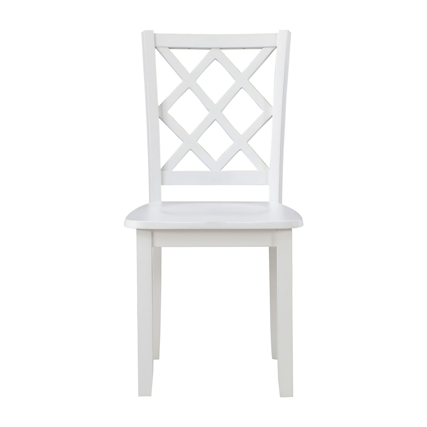 Classic white wooden dining chair with an Xback design