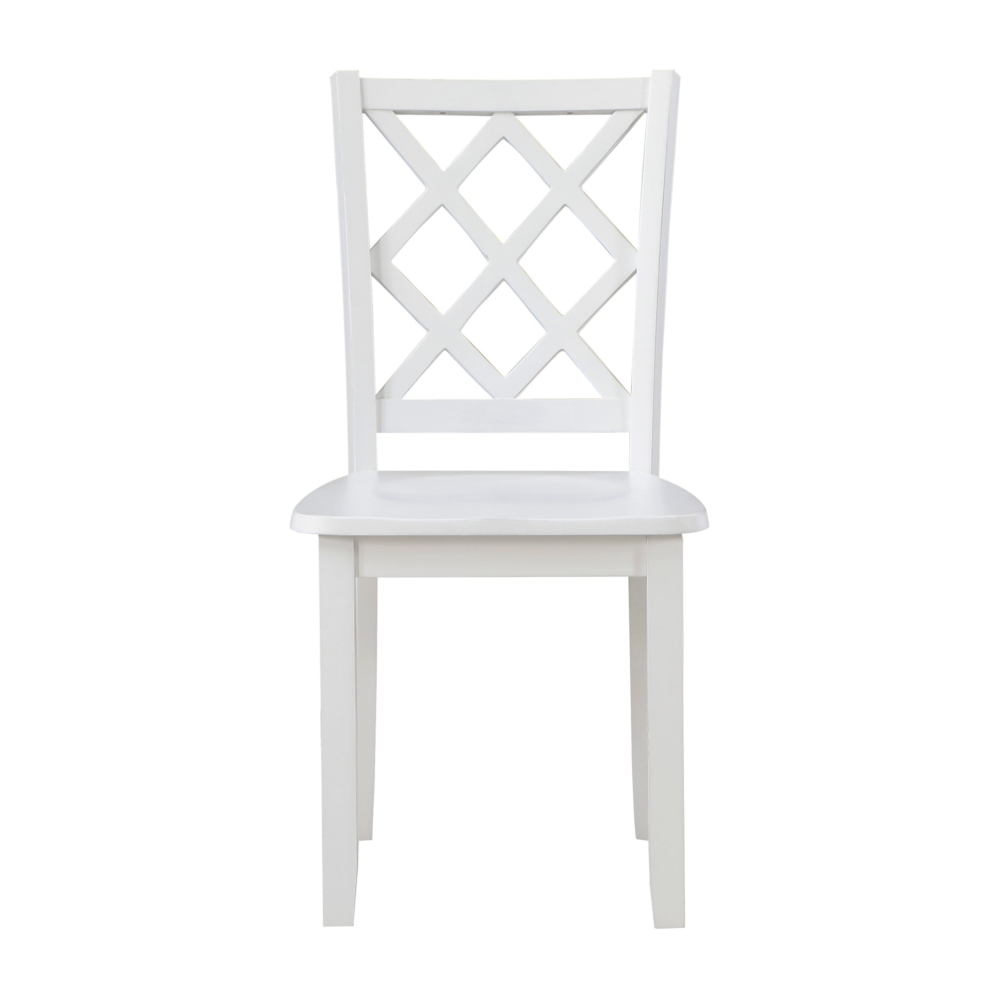 Classic white wooden dining chair with an Xback design