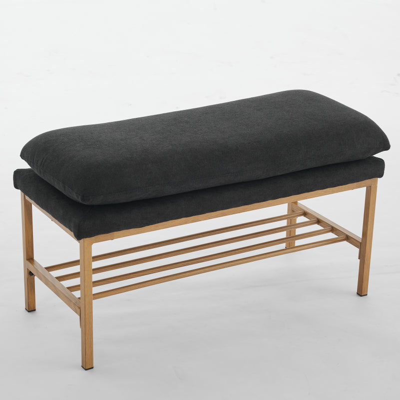 Versatile Upholstered Storage Bench for Entryway, Living Room, Black