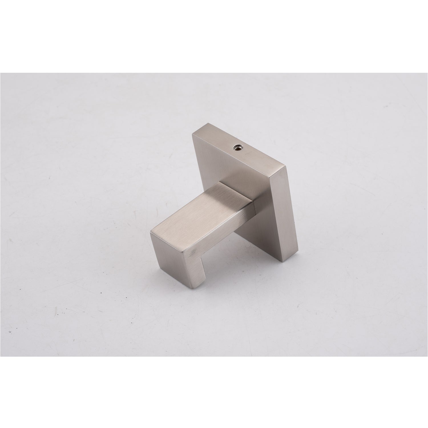 Brushed nickel Lshaped hook for modern bathroom decor