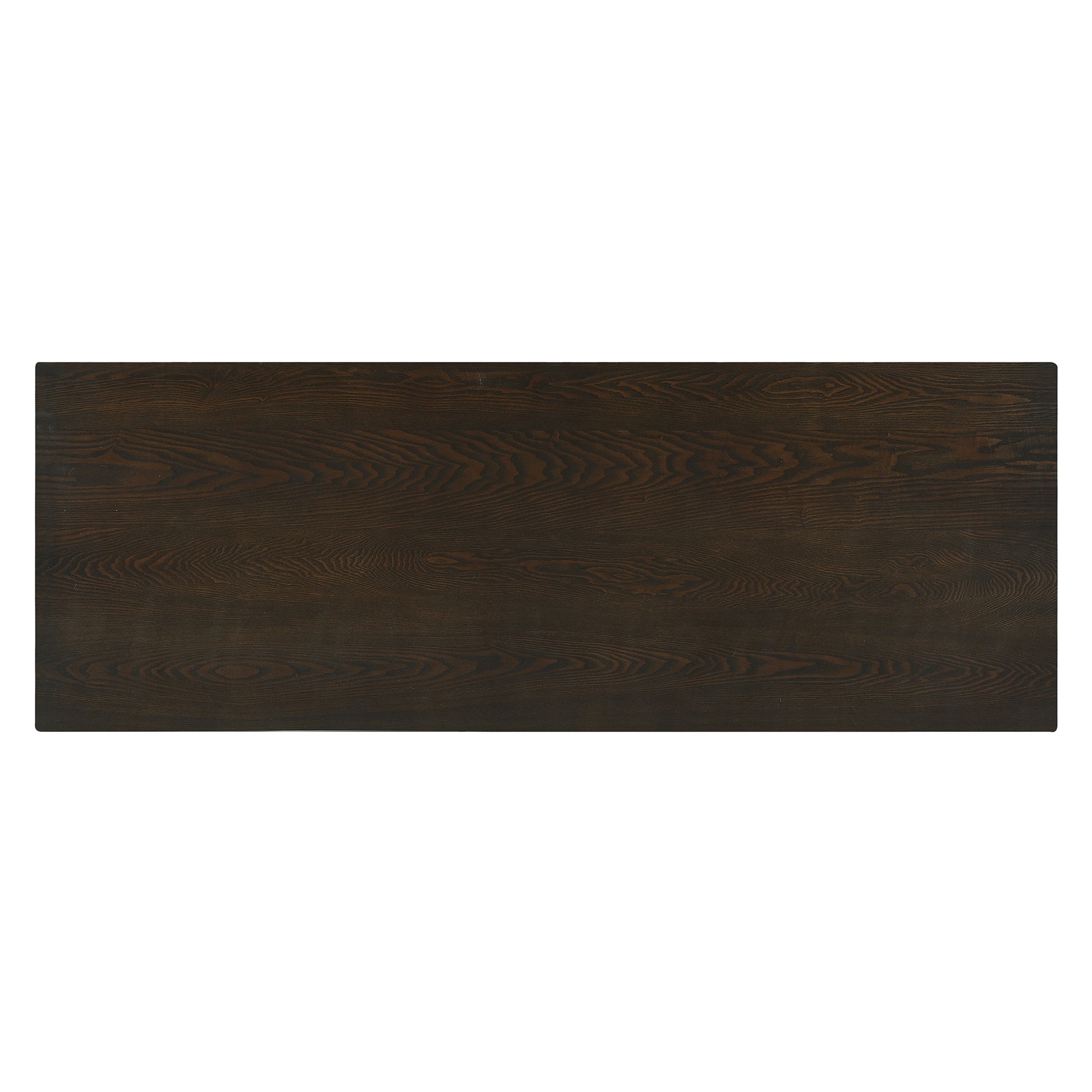 Dark oak wood table top with visible grain pattern