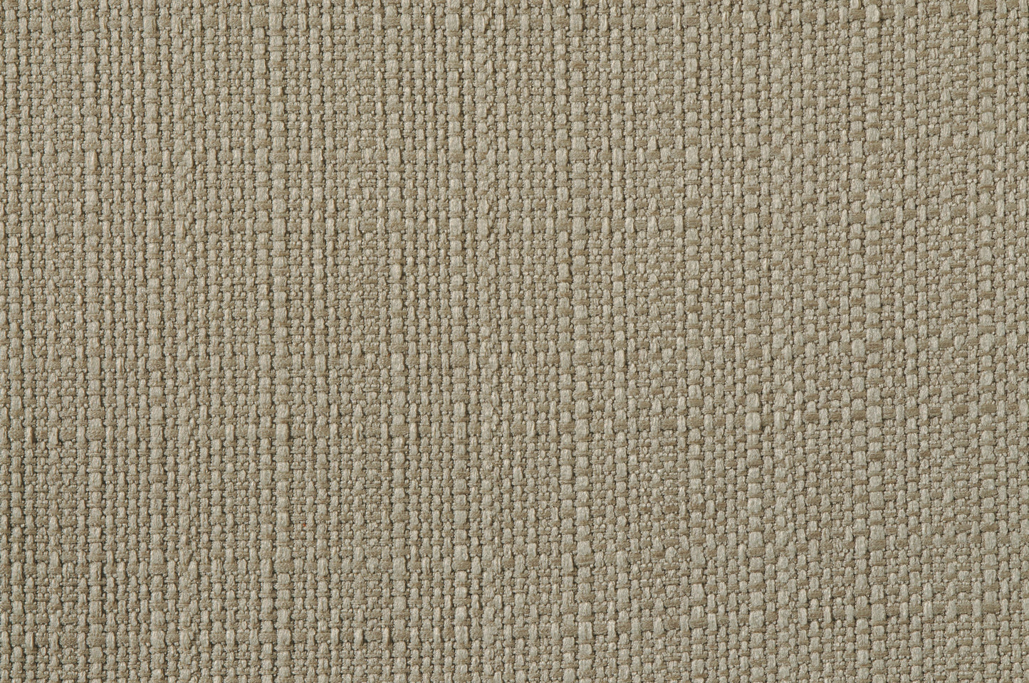 Closeup view of beige woven upholstery fabric with textured threads
