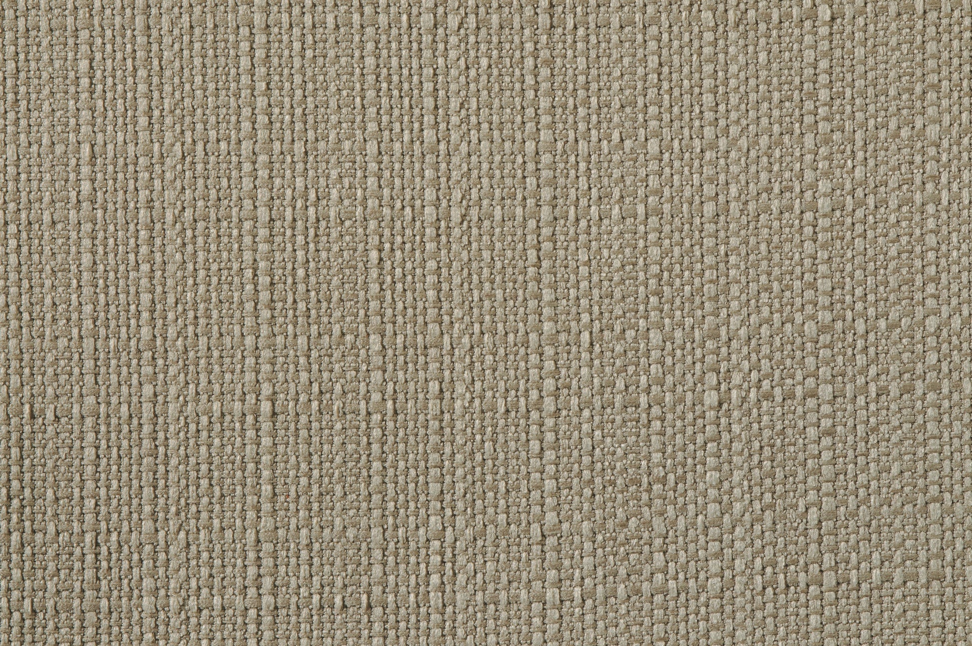 Closeup view of beige woven upholstery fabric with textured threads