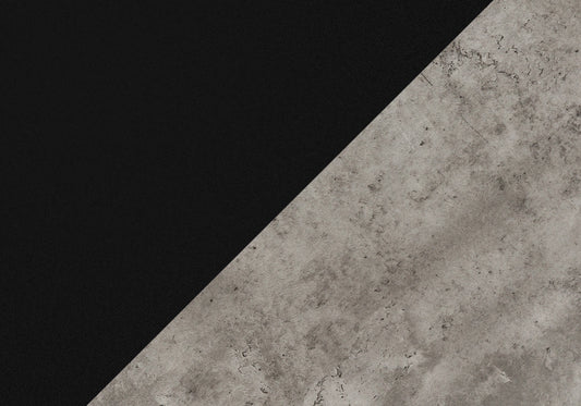 Black and grey concrete desk mat with textured surface