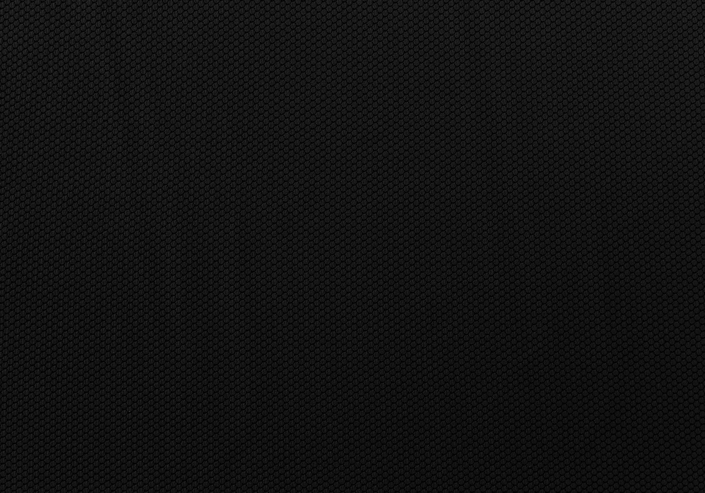 Textured black fabric with a subtle hexagonal weave ideal for breathable athletic wear