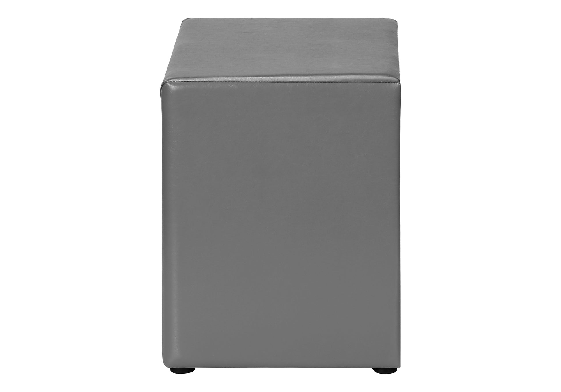 Modern grey faux leather storage ottoman with ample interior space