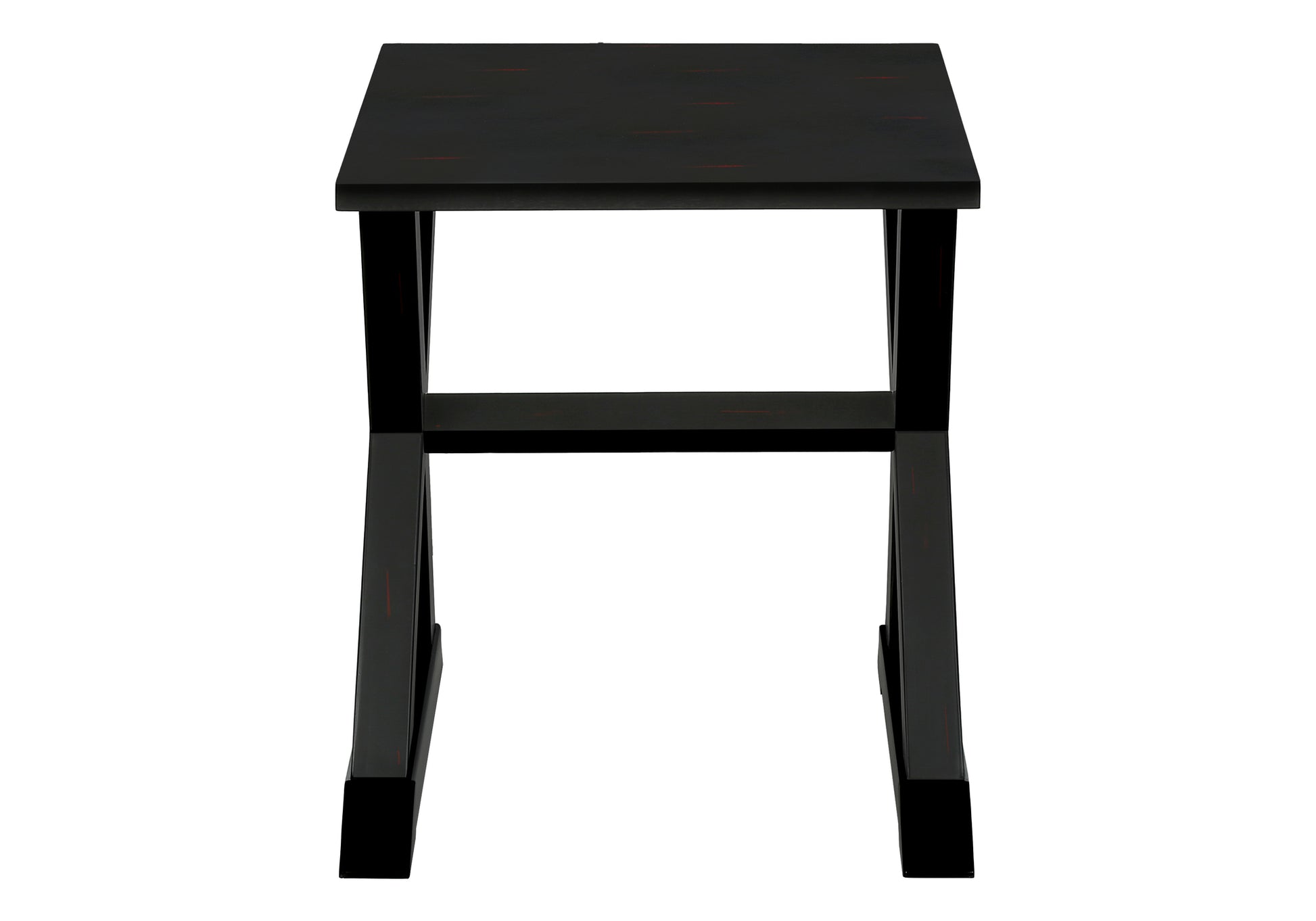 Sleek black wooden stool with subtle red accent details perfect for kitchens