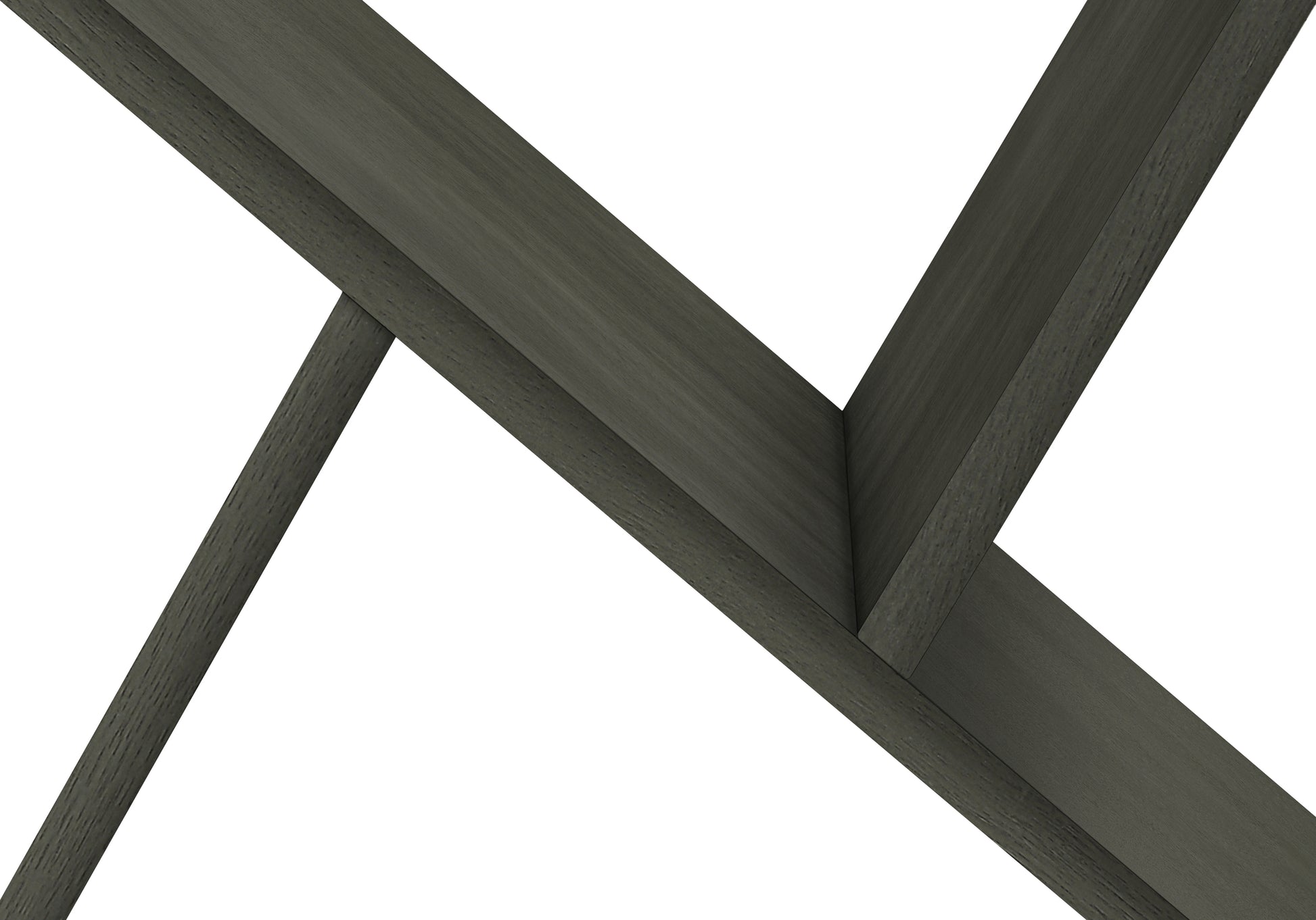 Dark gray modern wood shelf bracket with intersecting planks