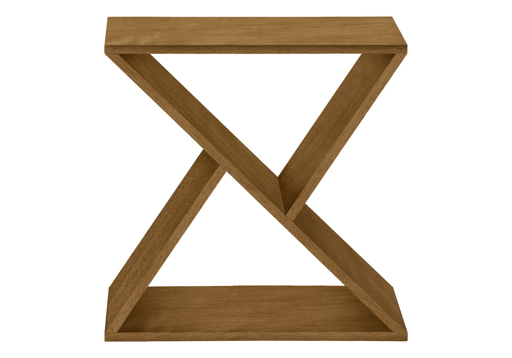 Modern wooden side table with Xshaped legs ideal accent piece