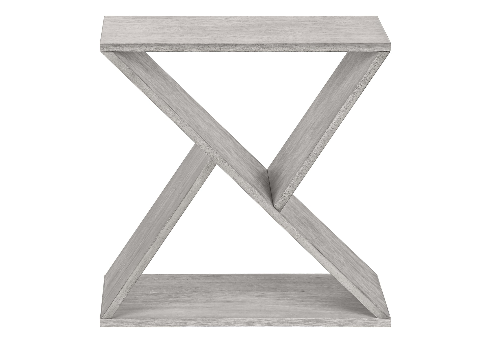Modern grey wood Xleg accent table ideal for living rooms