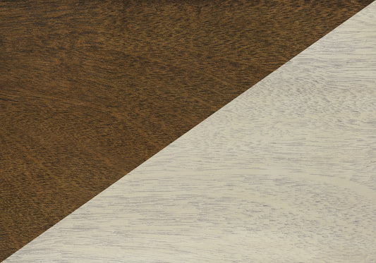 Dark brown and light gray wood grain texture diagonal split design