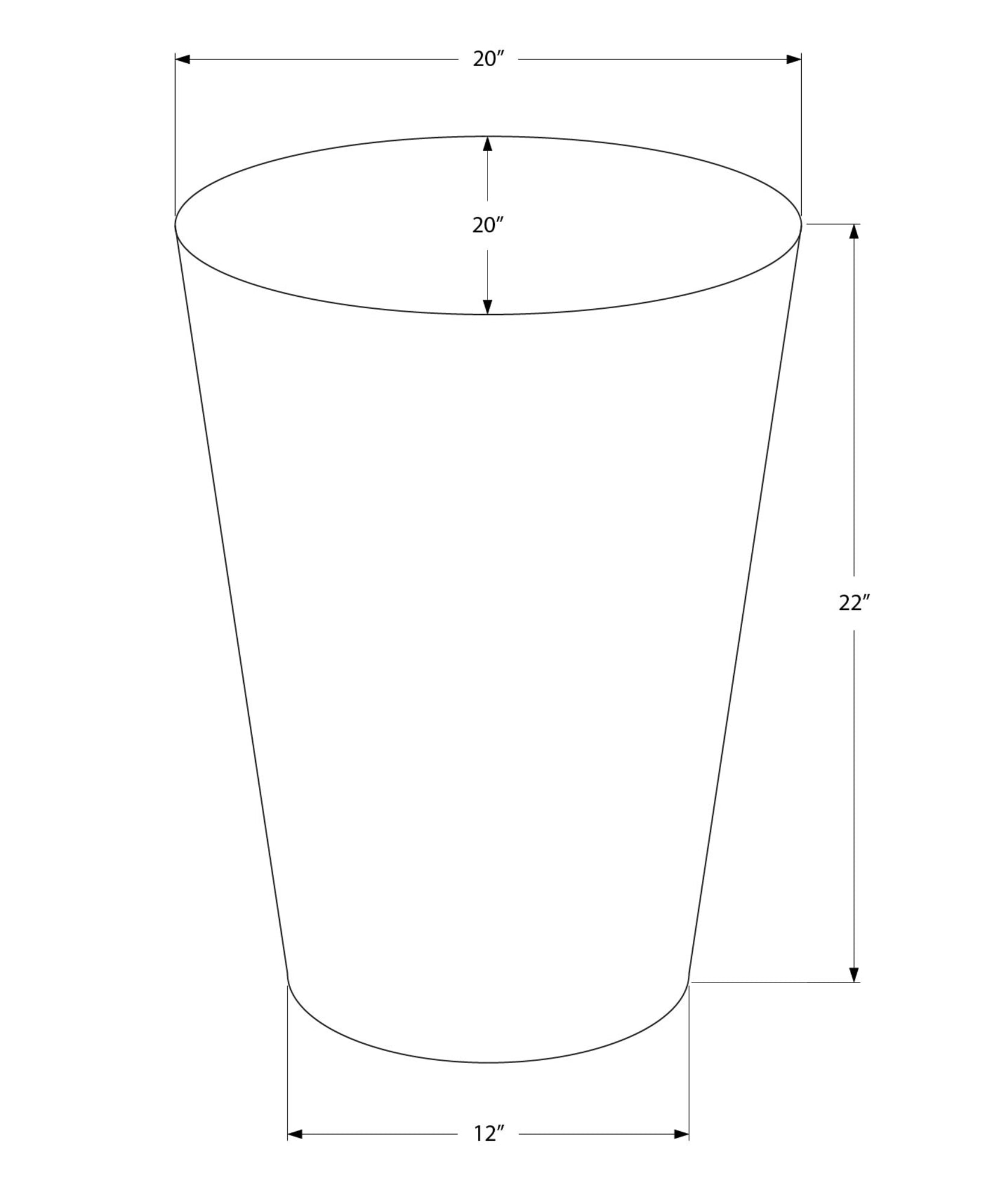 Tapered planter dimensions  top diameter  bottom diameter  height