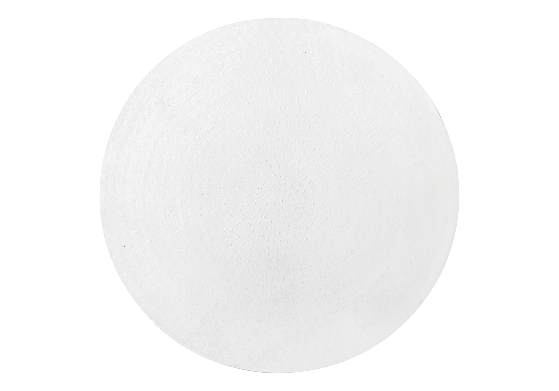 Textured white round placemat for dining tables