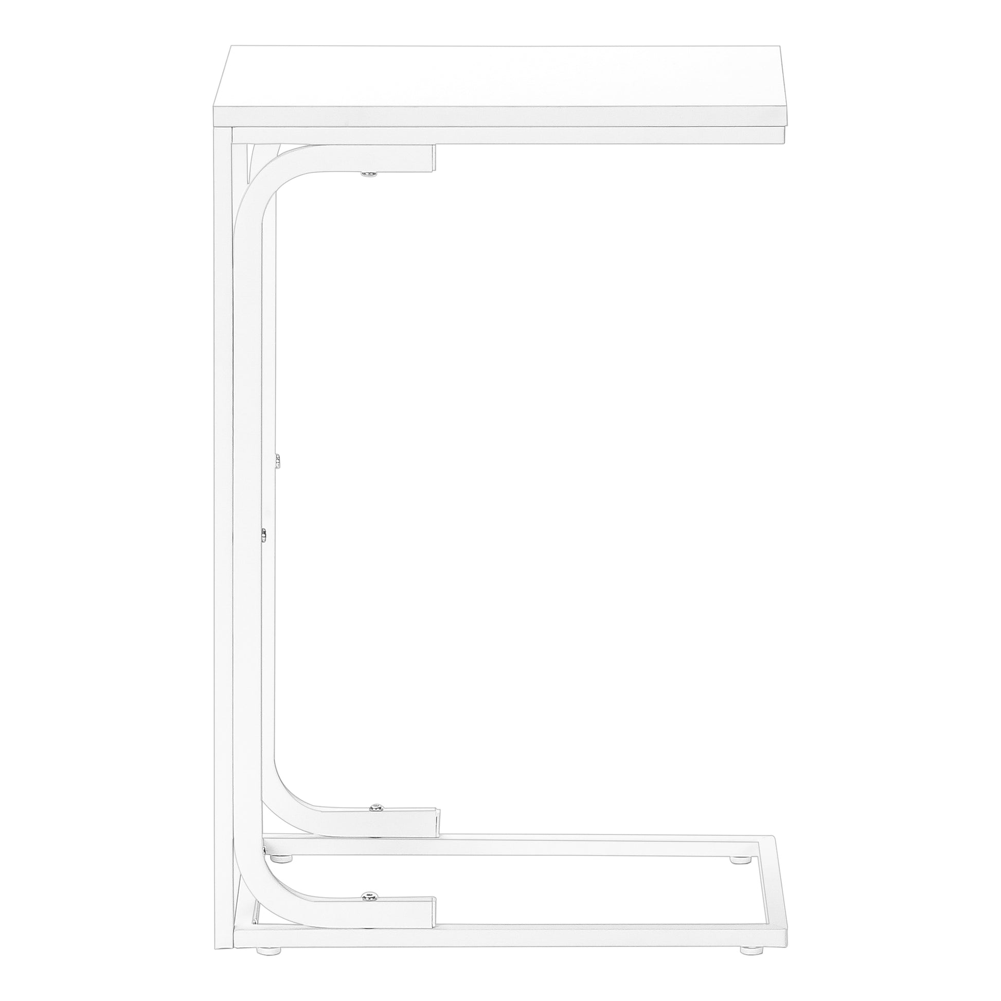 Modern ctable with white laminate top and chrome metal base perfect for living rooms