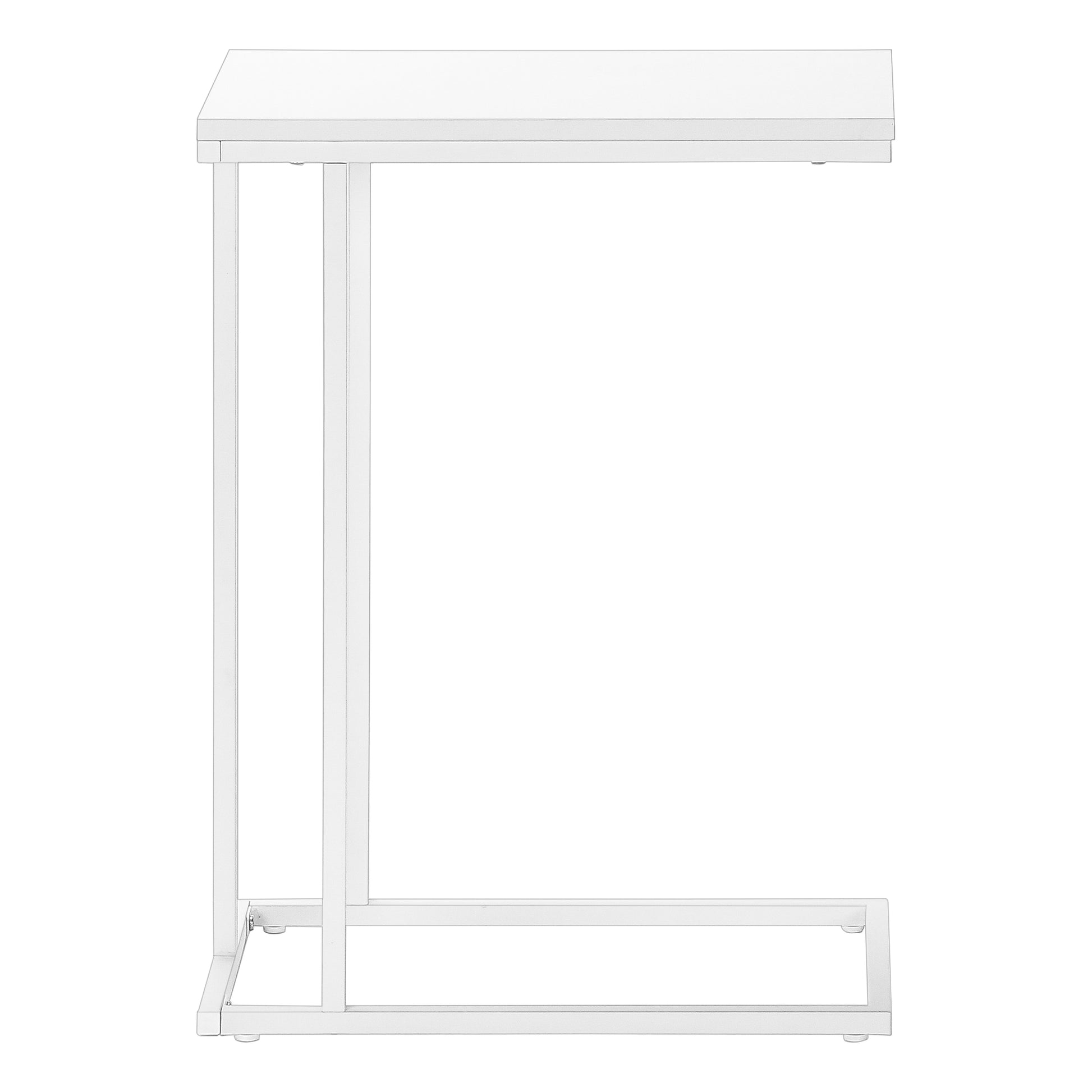 Modern white Ctable with thin metal frame perfect for living room use