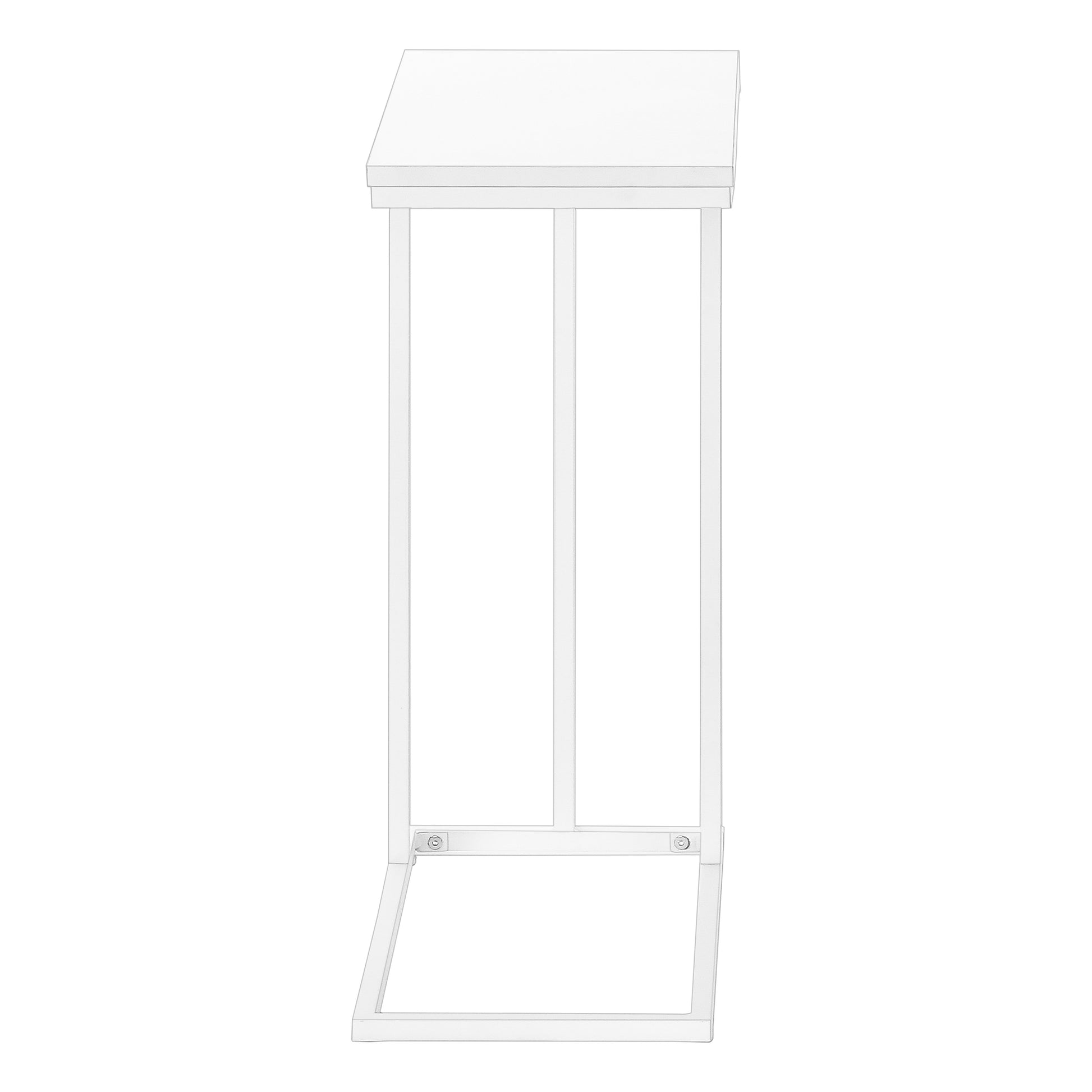 White metal ctable with sleek modern design and thin legs
