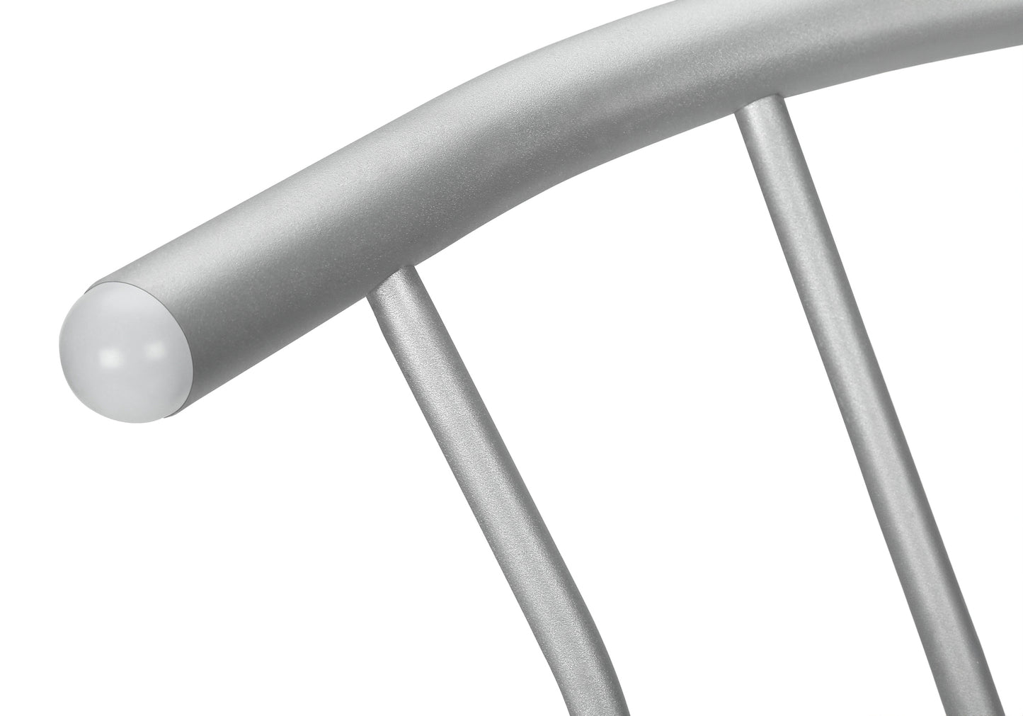 Silver metal pipe with white cap for furniture leg