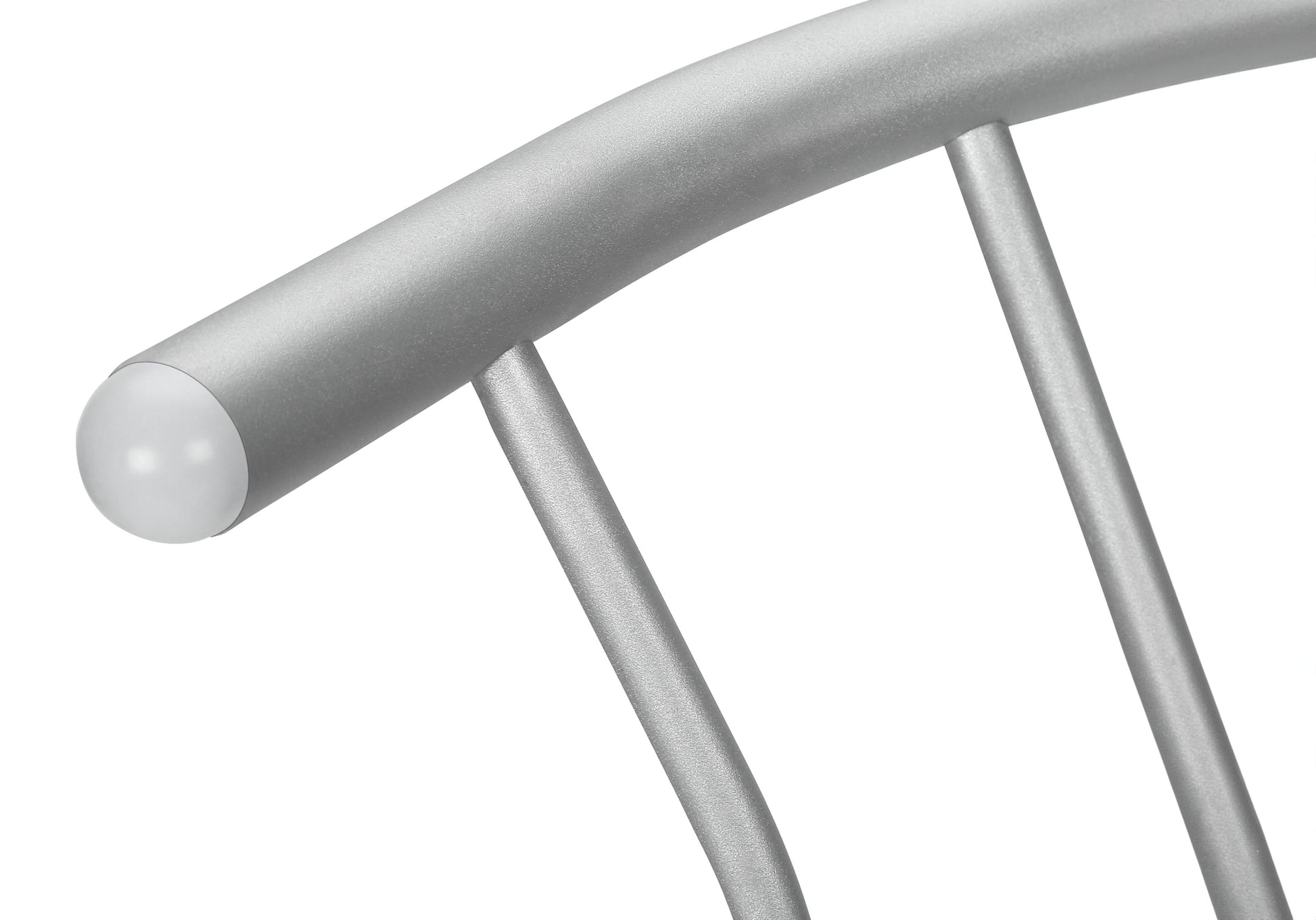 Silver metal pipe with white cap for furniture leg