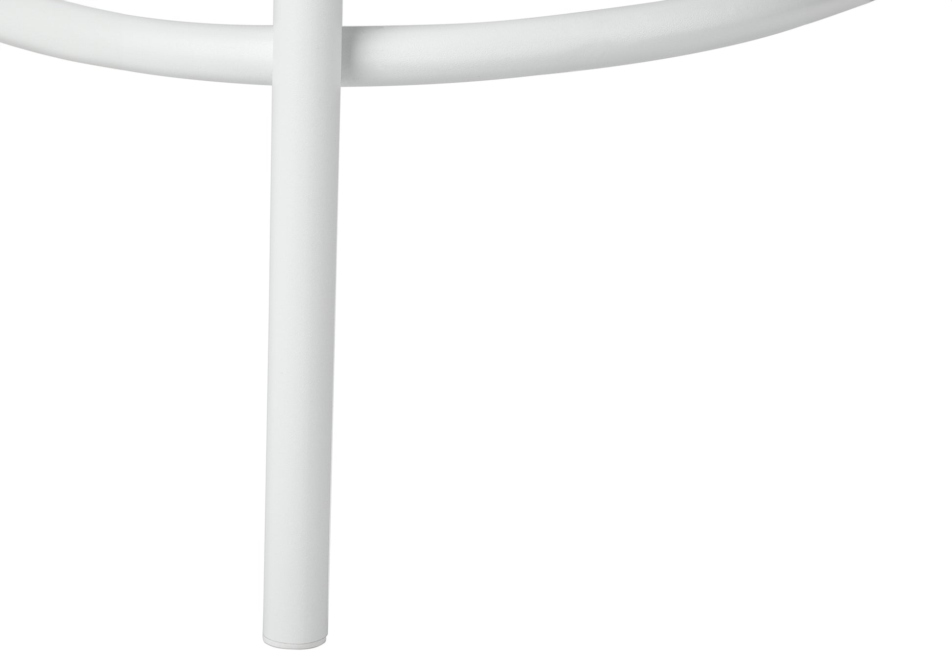 White metal chair leg with curved support bar