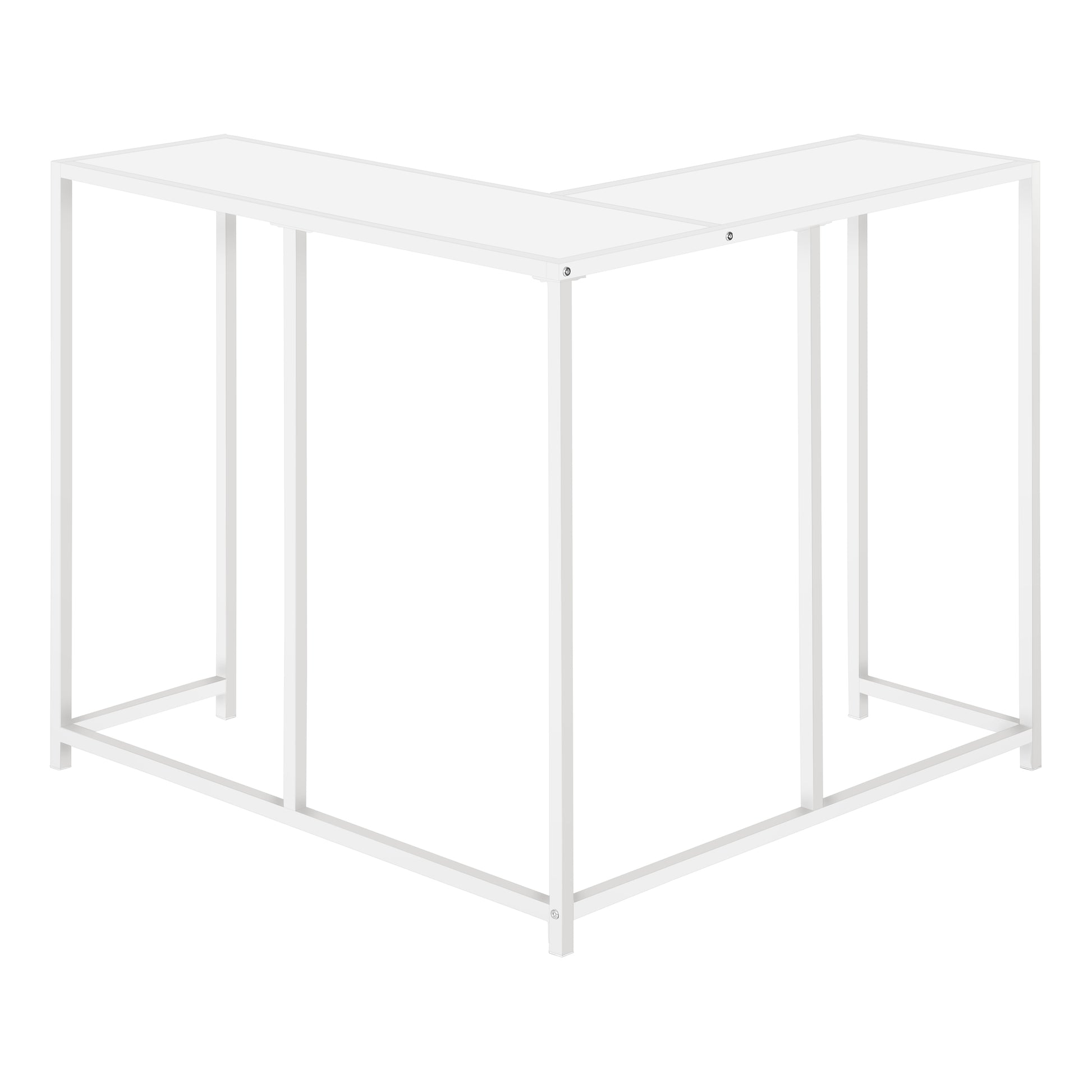 Minimalist white Lshaped desk frame modern metal desk