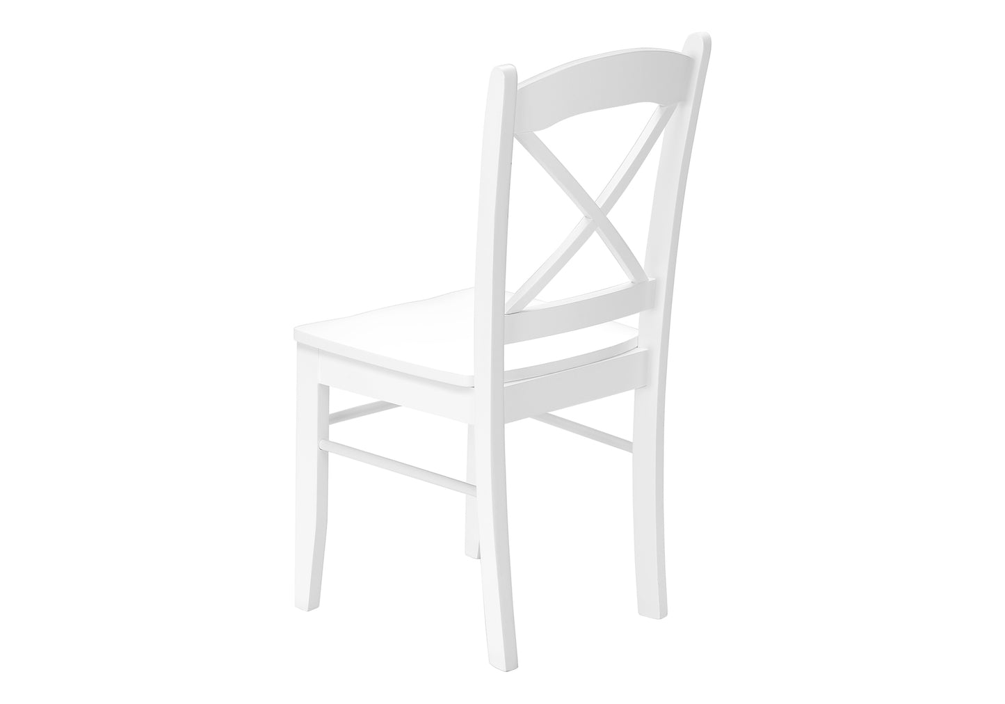 White crossback wooden chair with a classic design for dining rooms