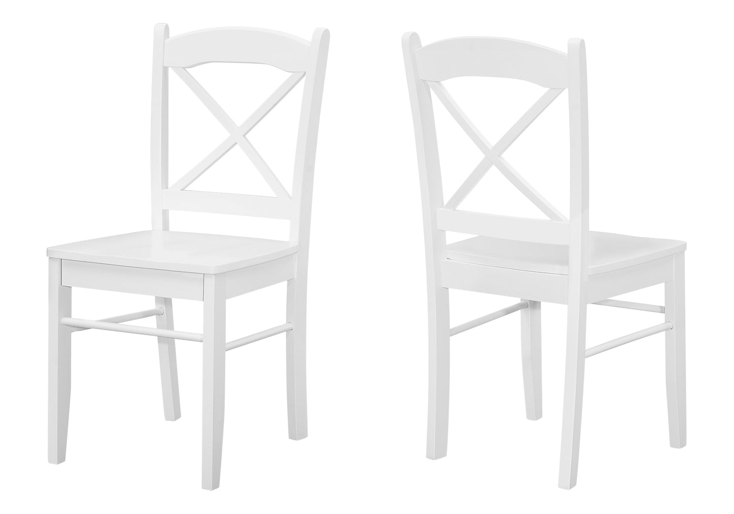 Classic white wooden chair with Xback design for dining rooms