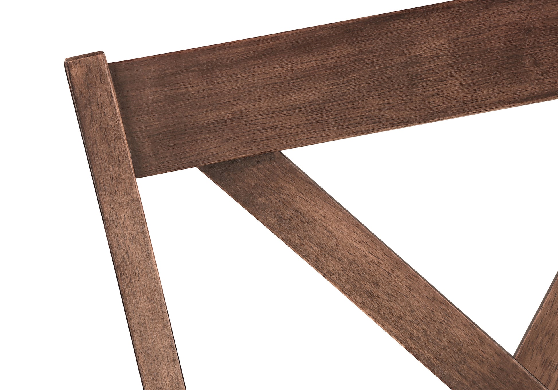 Dark oak wooden chair back detail with cross design