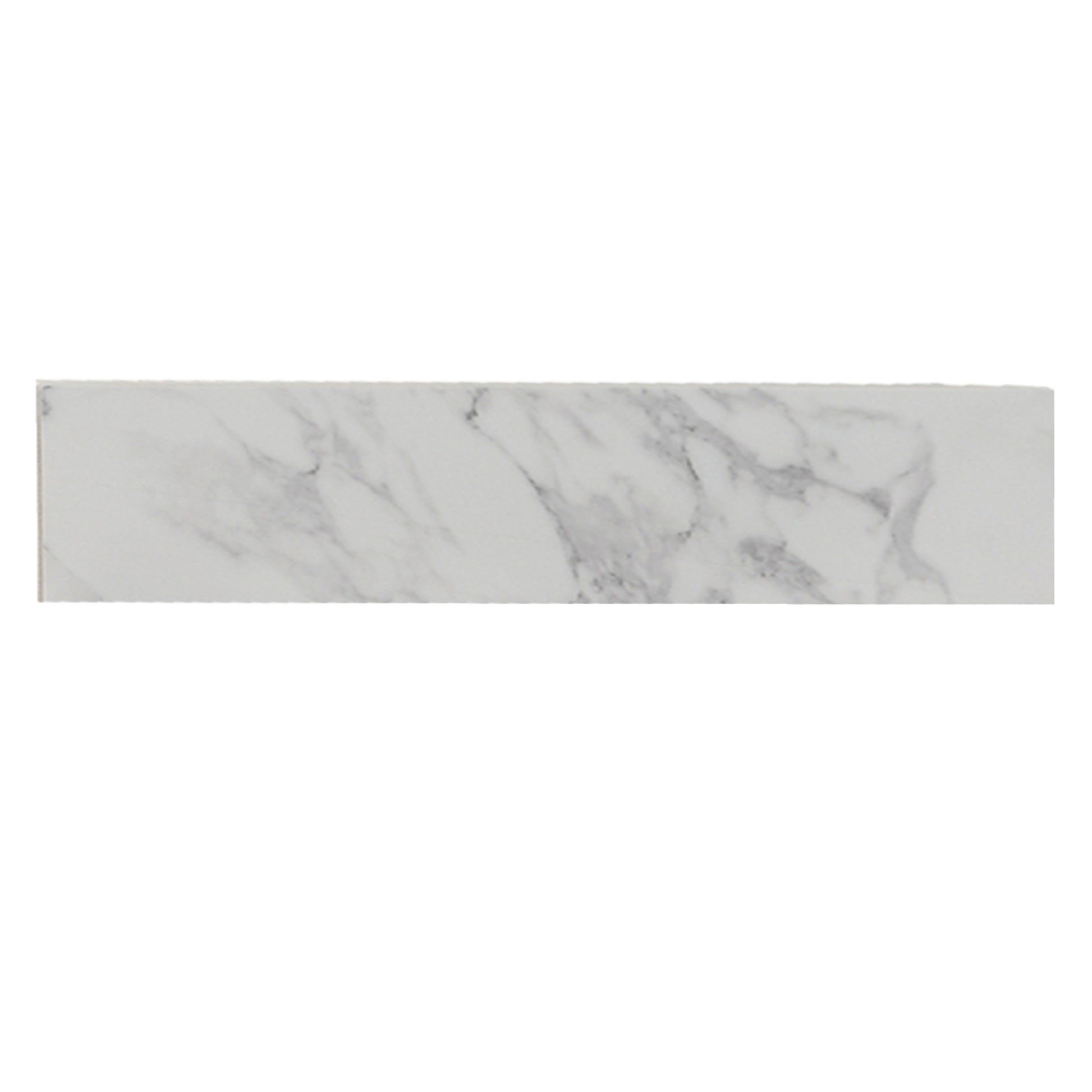 White marble effect tile with elegant grey veining for a modern kitchen backsplash