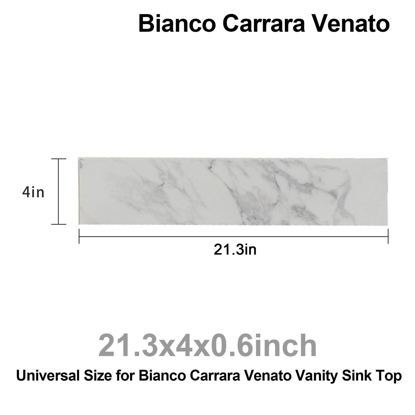 Bianco Carrara Venato vanity sink top backsplash white marble with grey veining  inches tall