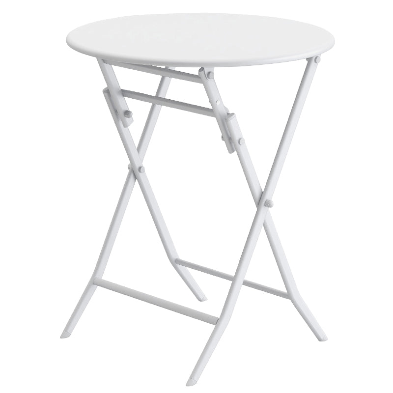 White round folding bistro table perfect for small outdoor spaces