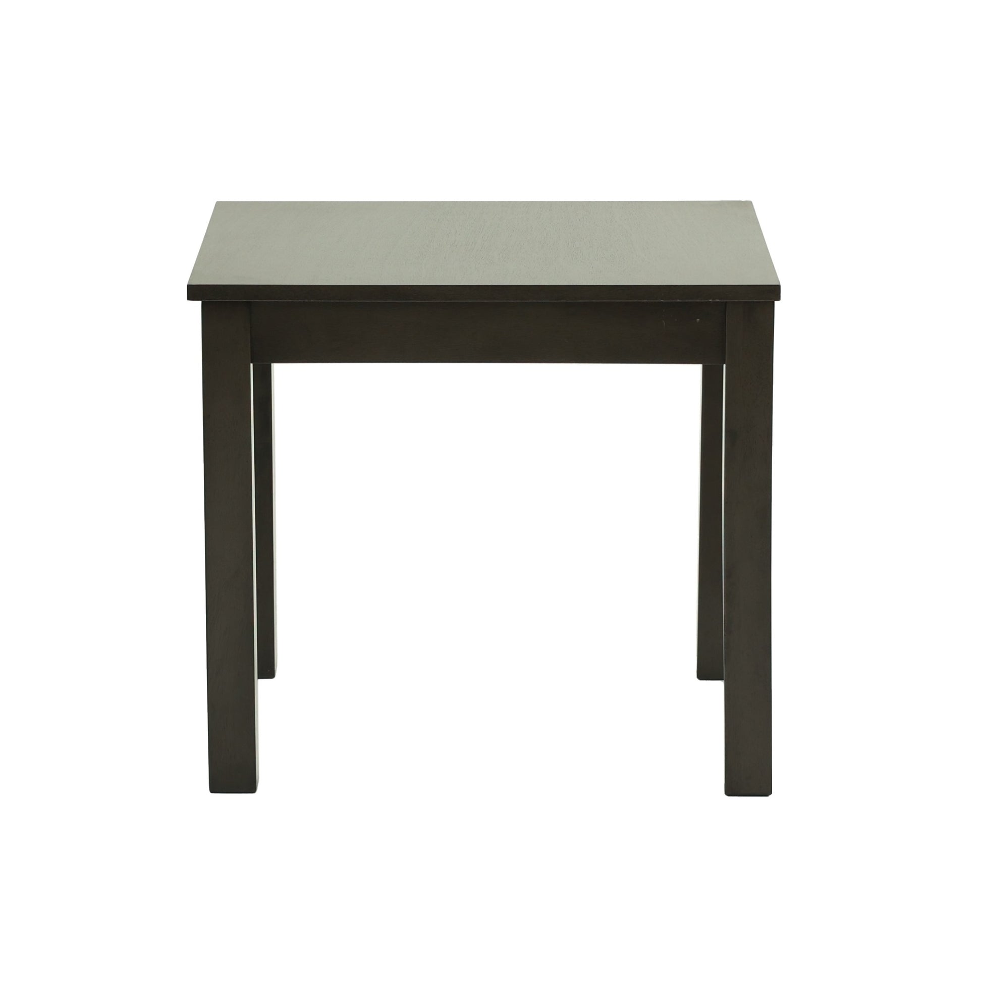 Dark espresso wood dining table with clean lines seats four comfortably
