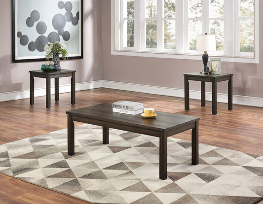TREATLIFE HOME Espresso Color 3-Piece Coffee Table Set, Classic Design with 1 Coffee Table and 2 End Tables for Living Room