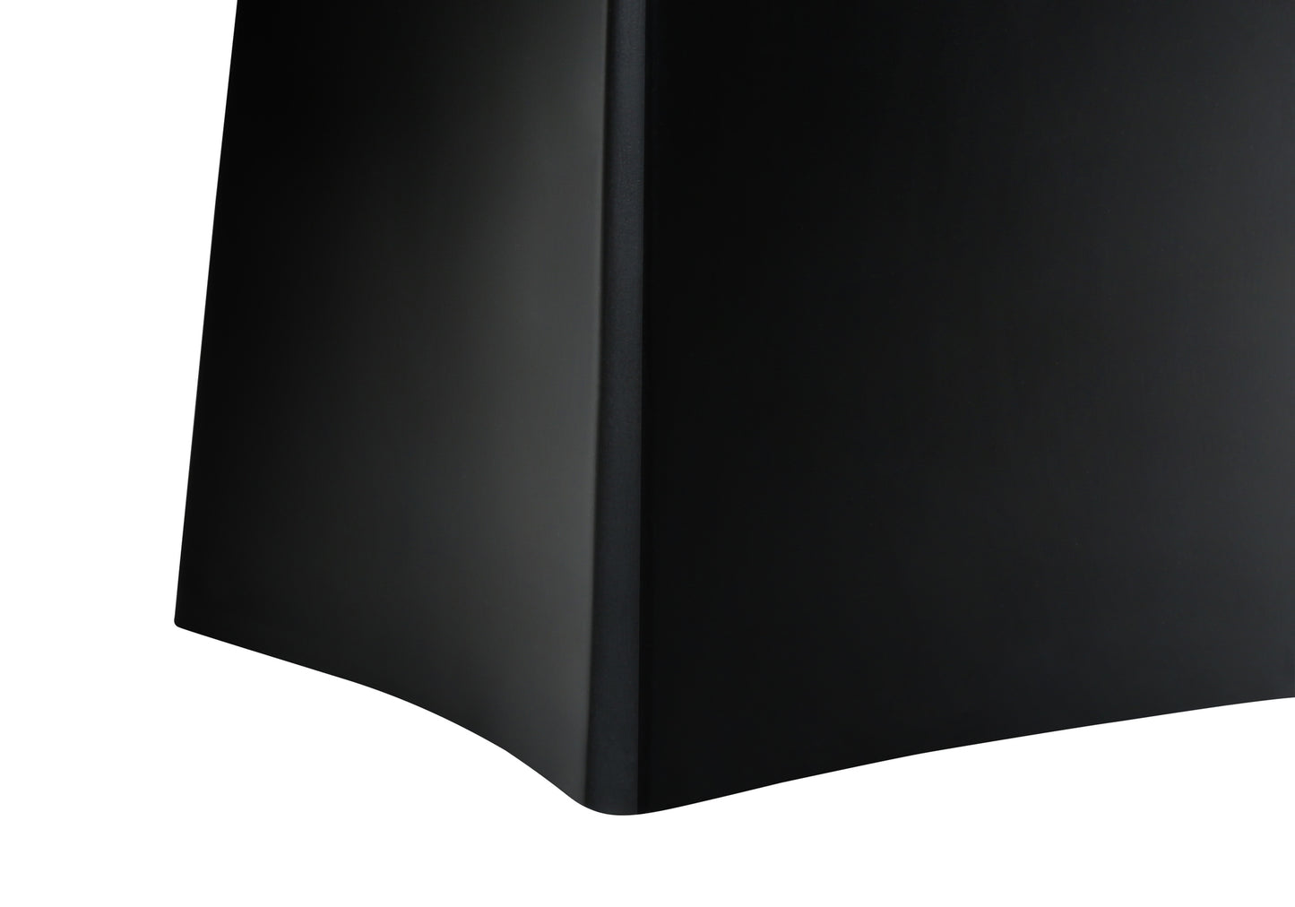 Matte black minimalist standing desk with smooth curved edge