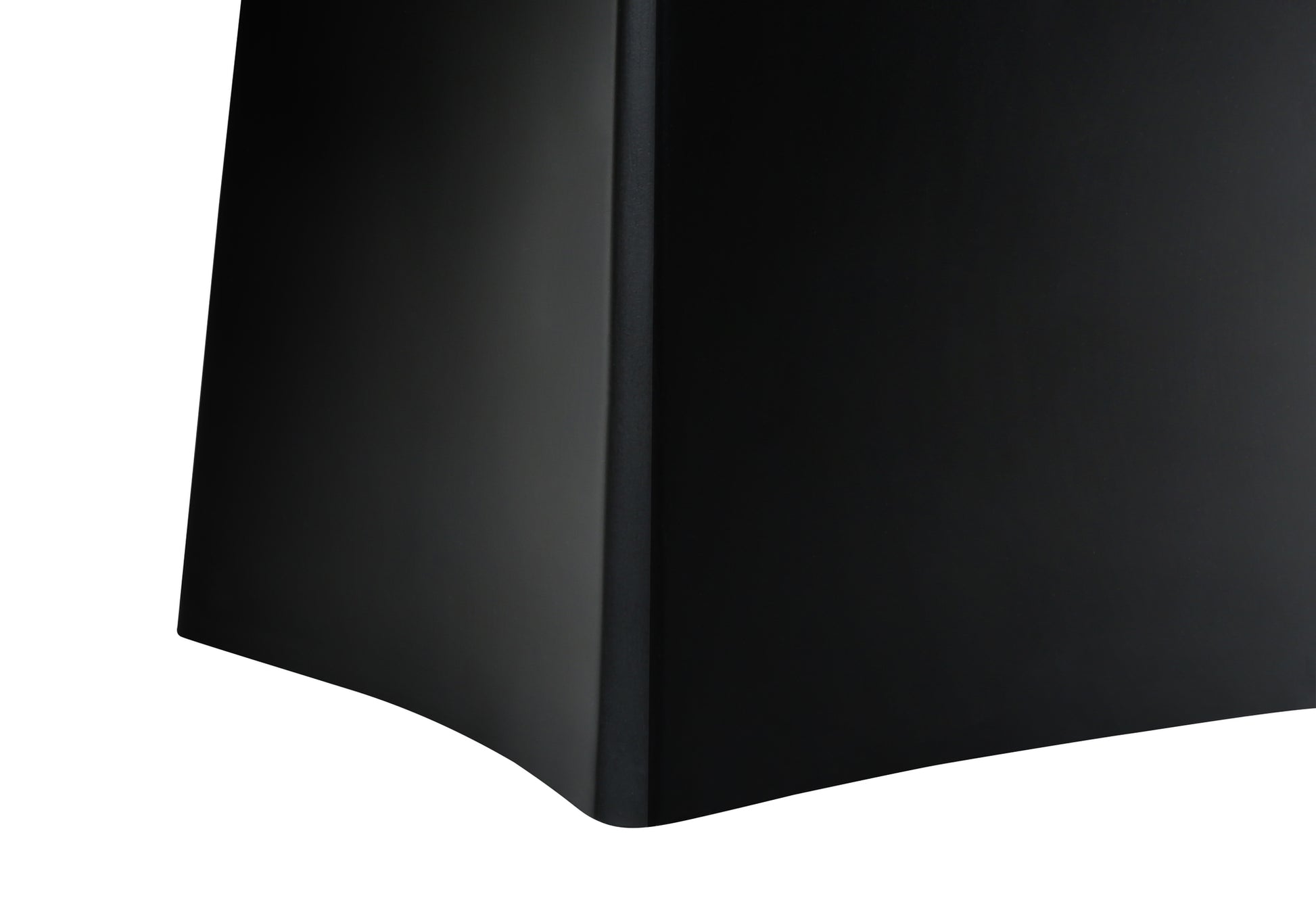 Matte black minimalist standing desk with smooth curved edge