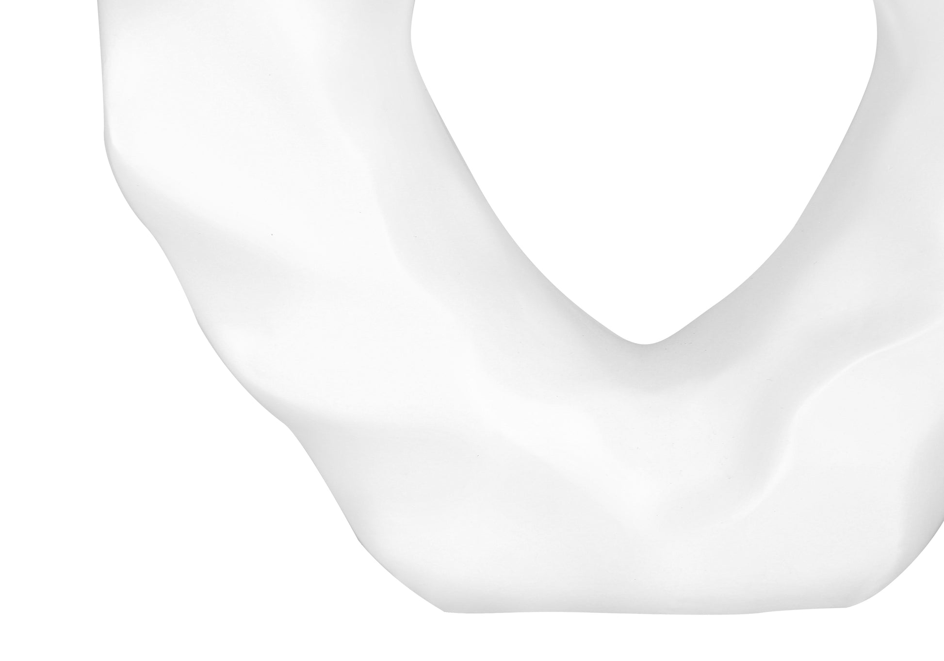 Glossy white abstract sculpture modern home decor accent