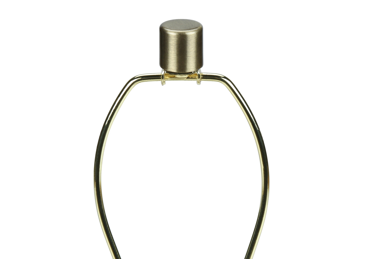 Brushed brass harp finial with a cylindrical knob a key lamp part